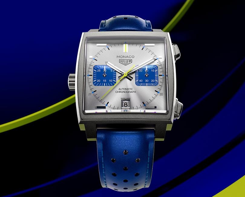 泰格豪雅摩納哥系列競速藍(lán)計(jì)時(shí)碼表，展現(xiàn)賽車激情